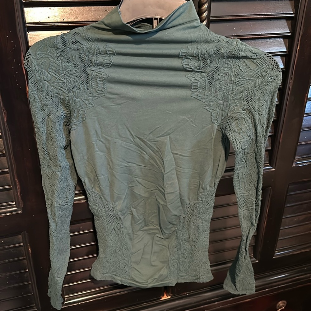 Sheer Free People Bodycon Top in Green